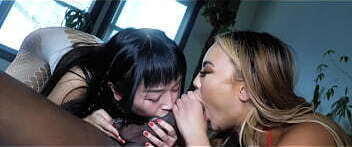 3 Asians fuck 12 Inch BBC