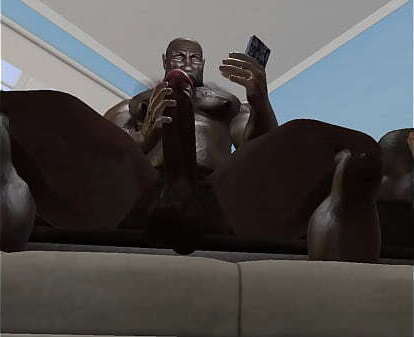 black muscle bull jerks white woman facetime