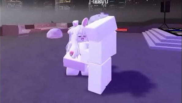 Bunny girl enjoying bacon