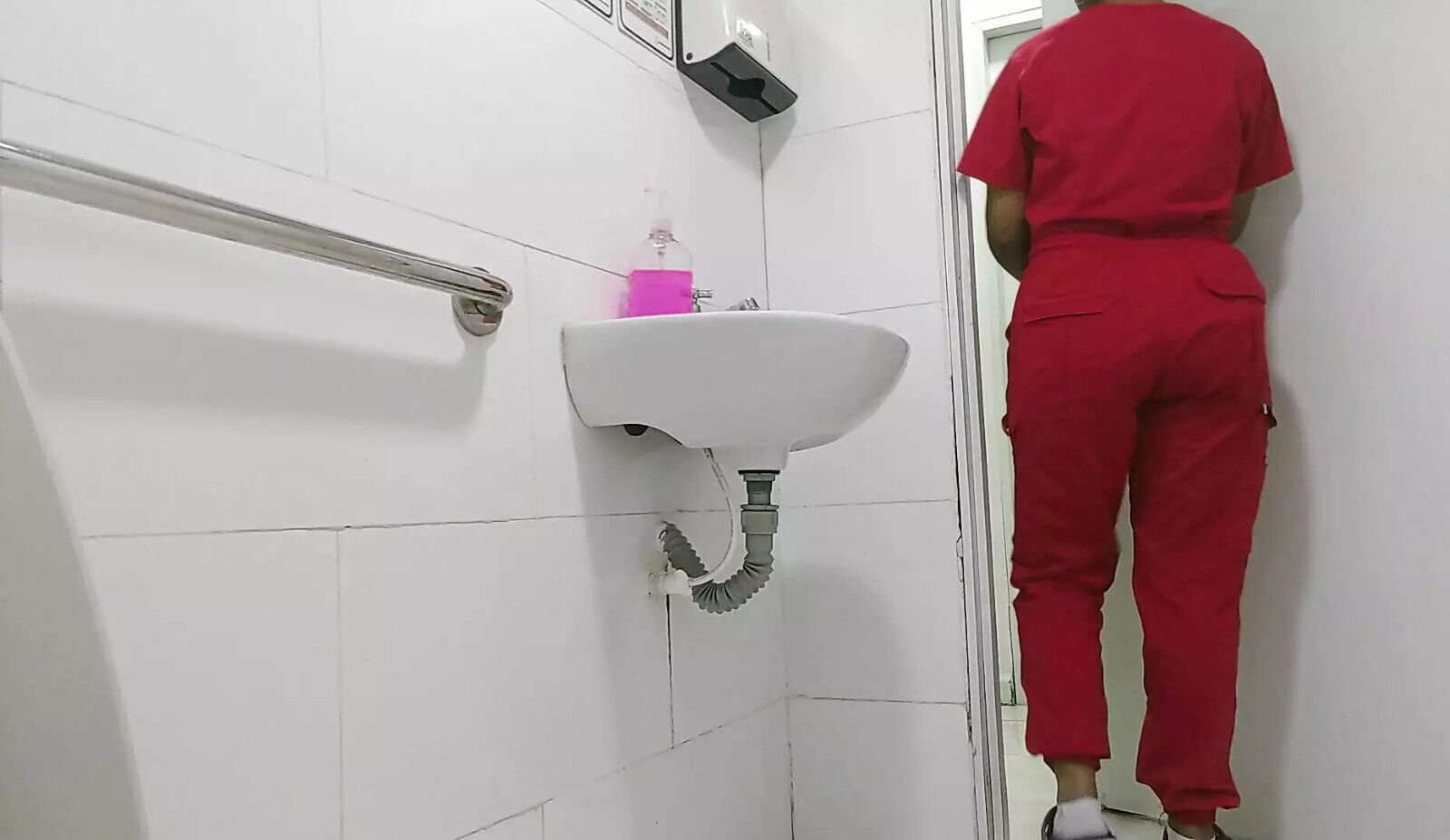 Caser camera records nurse bathroom