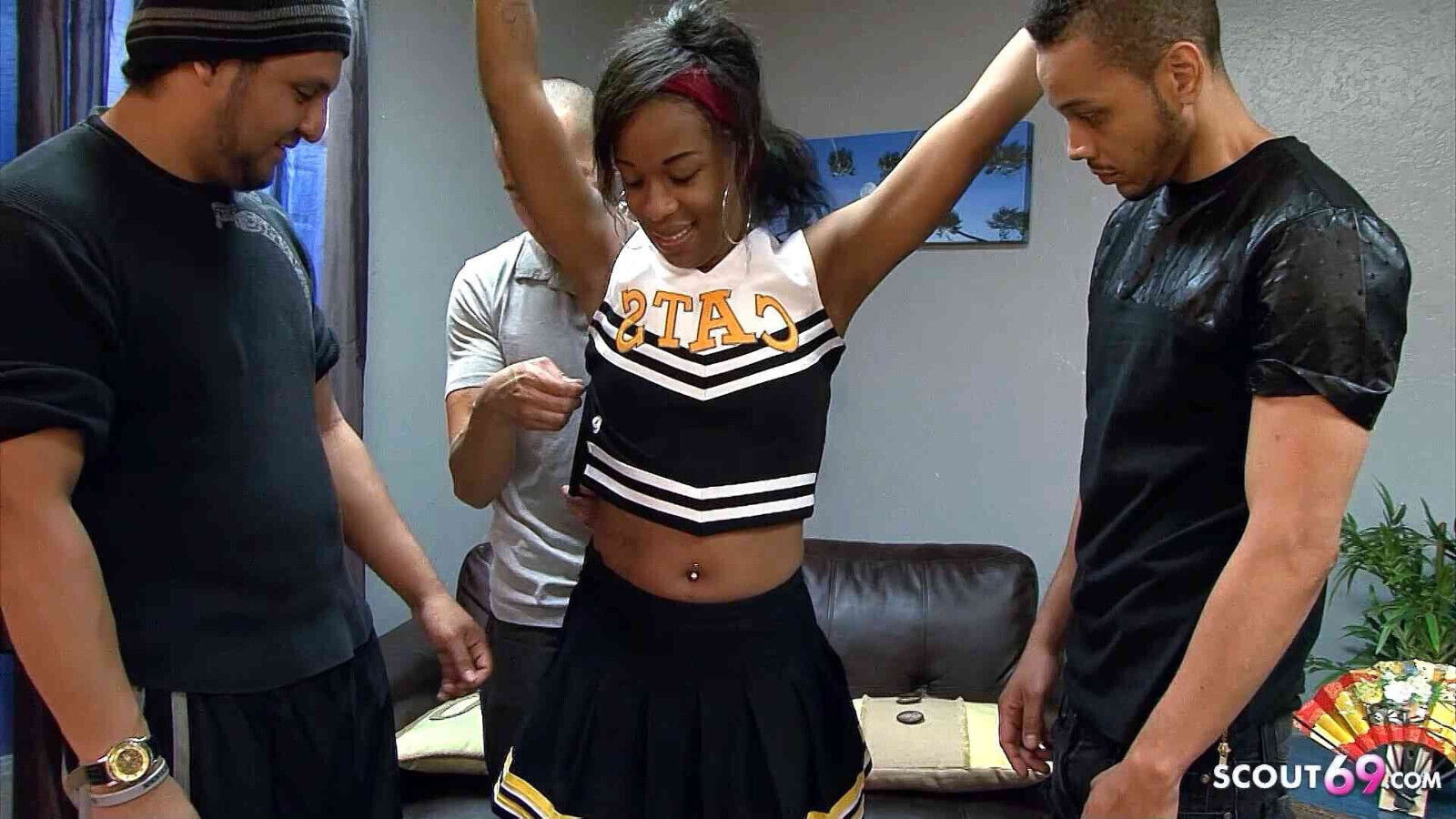 African Black Ebony Teen talk First Group with White Black Guys