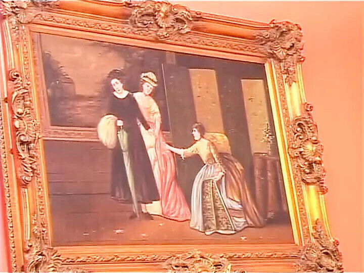 Pissing action with horny brunette German whore