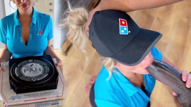 Pizza Delivery Girl Gets Black Sausage Face Covered