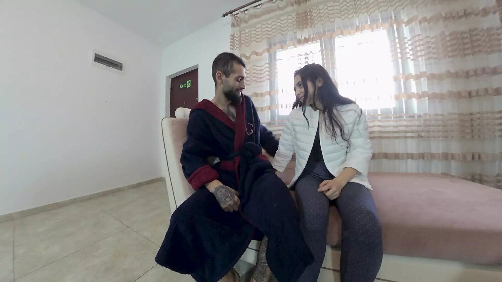 Fireplace Fervor: Skinny Couple's Passionate Flames Lust