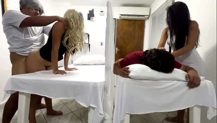 Japanese Massage Turns Cheating: Wife Gets Fuck Perverted Doctor With Husband Next