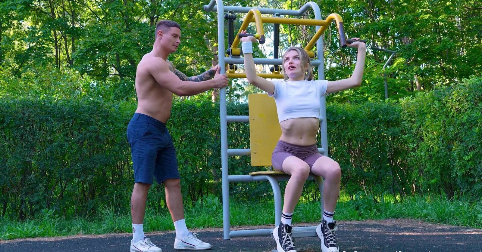 Outdoors video skinny Milka getting fucked stranger