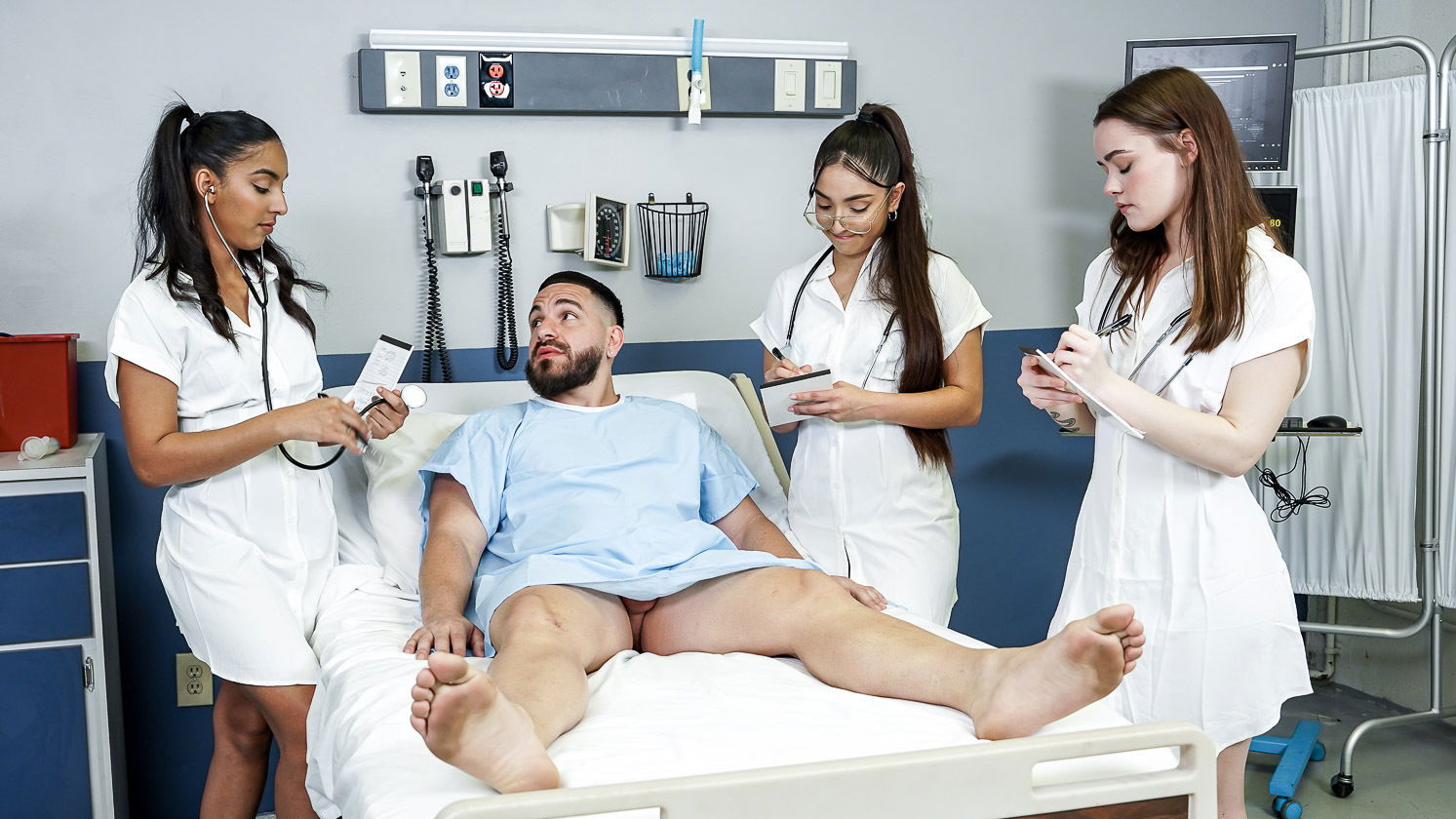 Peter Green fucks three young doctors hospital