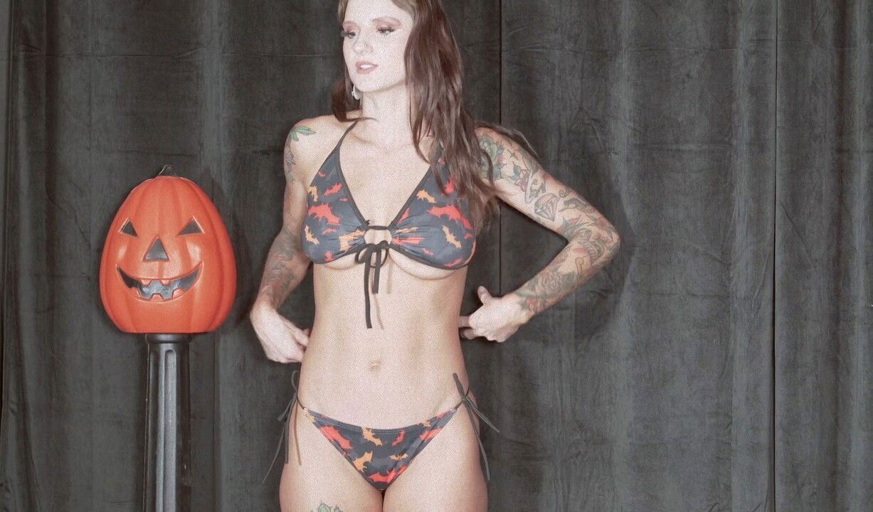 Trying micro bikinis Halloween various languages
