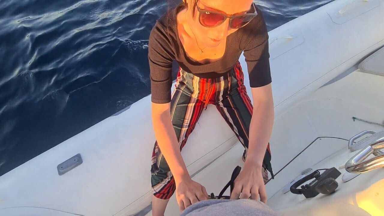 Intense boat sunset pleasure with Naemyia