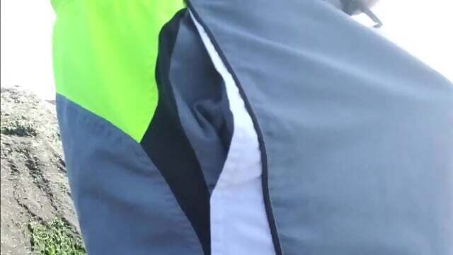 Hairy Bear Jerks Public Beach Shot