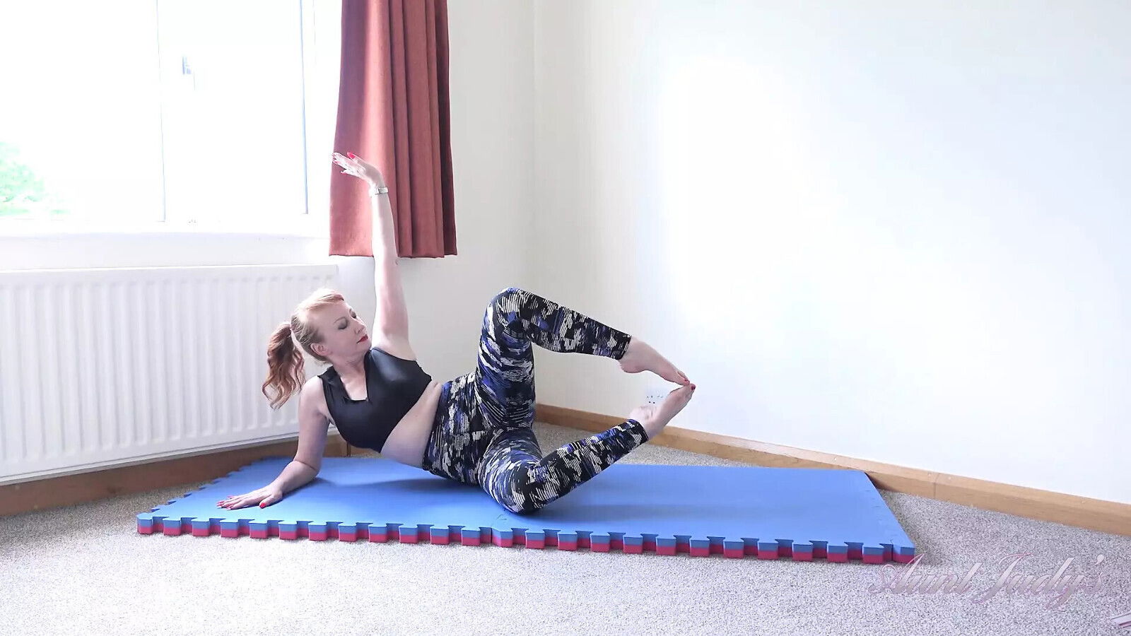 AuntJudys Busty Mature Bombshell Mrs. Horny Yoga Workout