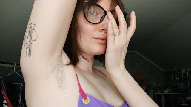 Stepmom's hairy pussy craves hard fucking. Hairy armpits. Clitoral masturbation.