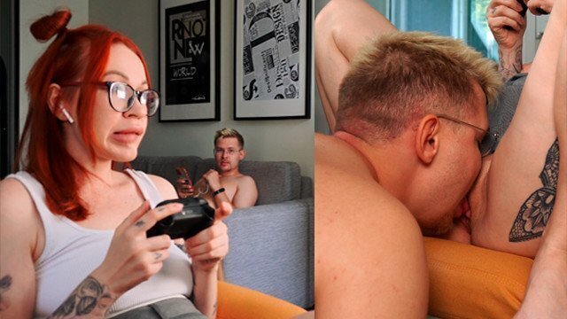 Stepsister spotted while licking pussy!