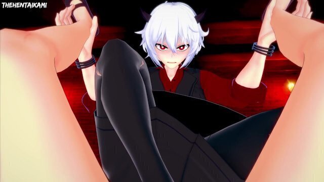 Girls From Helltaker Give Footjob Hentai