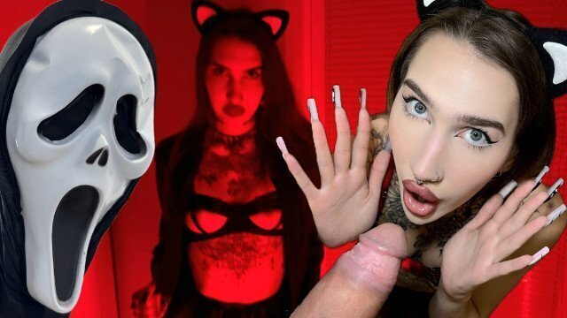 Zerżnięta Halloween stroju zdzirowatej kotki