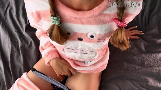 petite schoolgirl pajama small masturbating pussy orgasm