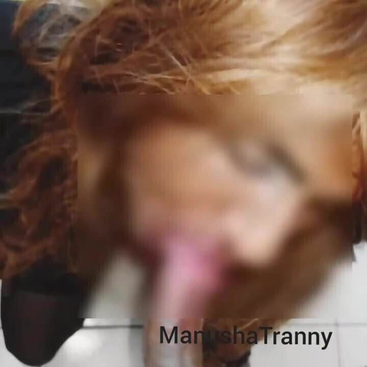 Desi Indian Shemale Porn Star Manusha Tranny sucking dick..