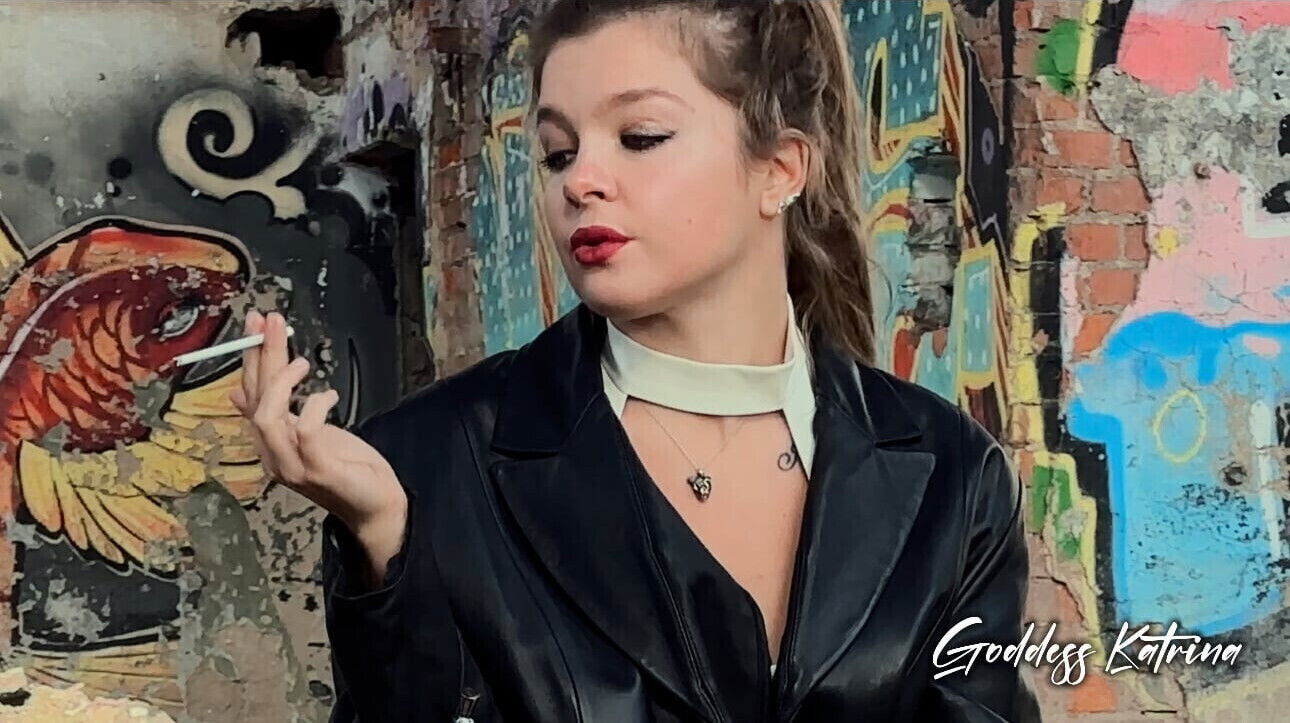 strict Mistress Renata brought abandoned building mock humiliate