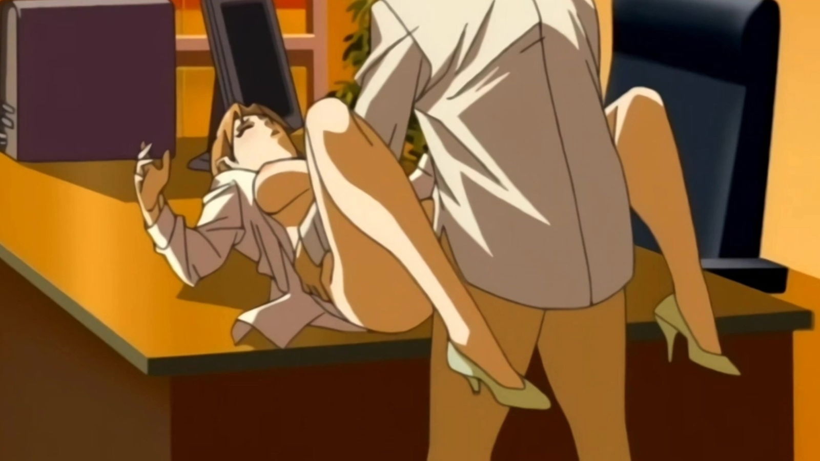 Uncensored hentai office with secretary