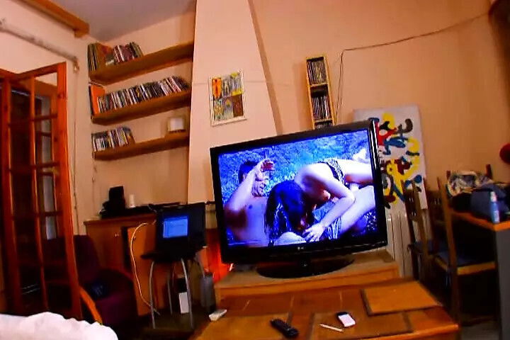 Chubby French slut rocked hard threesome