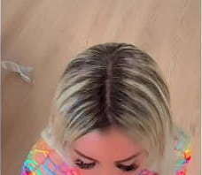 COMPILATION of blonde swallowing my huge COCK