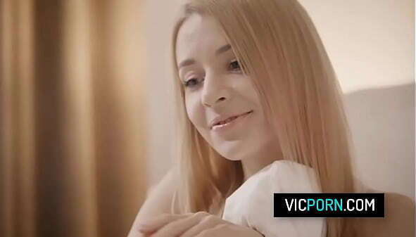 Horny blonde Julia Rain caught masturbating room