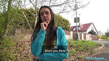 Public Agent Brunette jogger with great measures before fucking