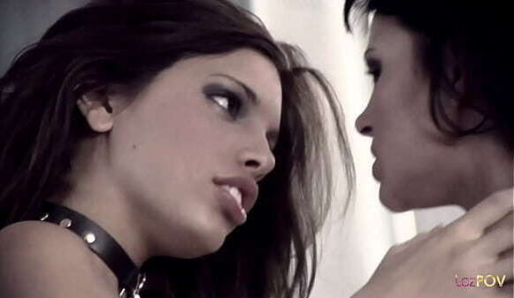 Sticking dildo meaty slit made this brunette lesbo with lust