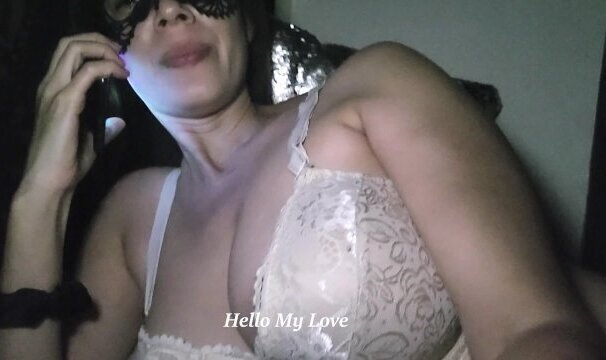 Latina Milf showing huge boobs hairy pussy after calling lover