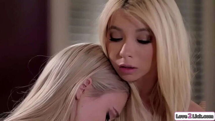 Blonde 19-Year-Old Initiates Virgin Stepsister into Lesbian Pleasures