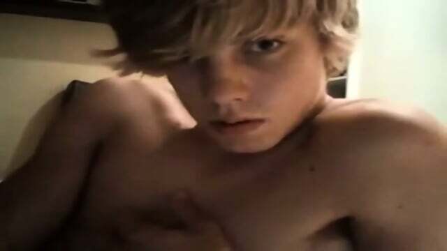 Blonde Twink Strokes Webcam