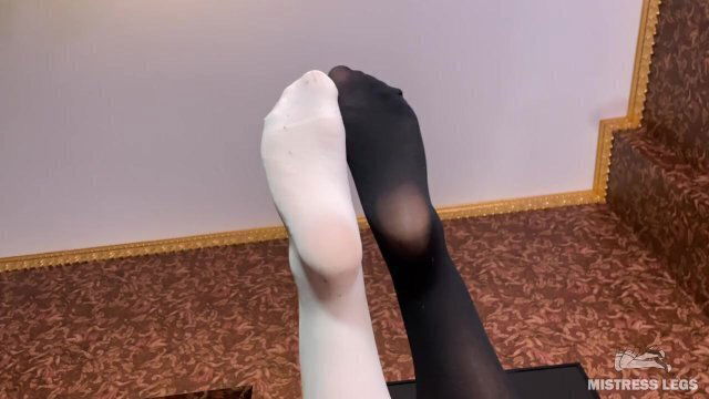 tasty nylon foot waits your warm elastic tongue, lick gentle..