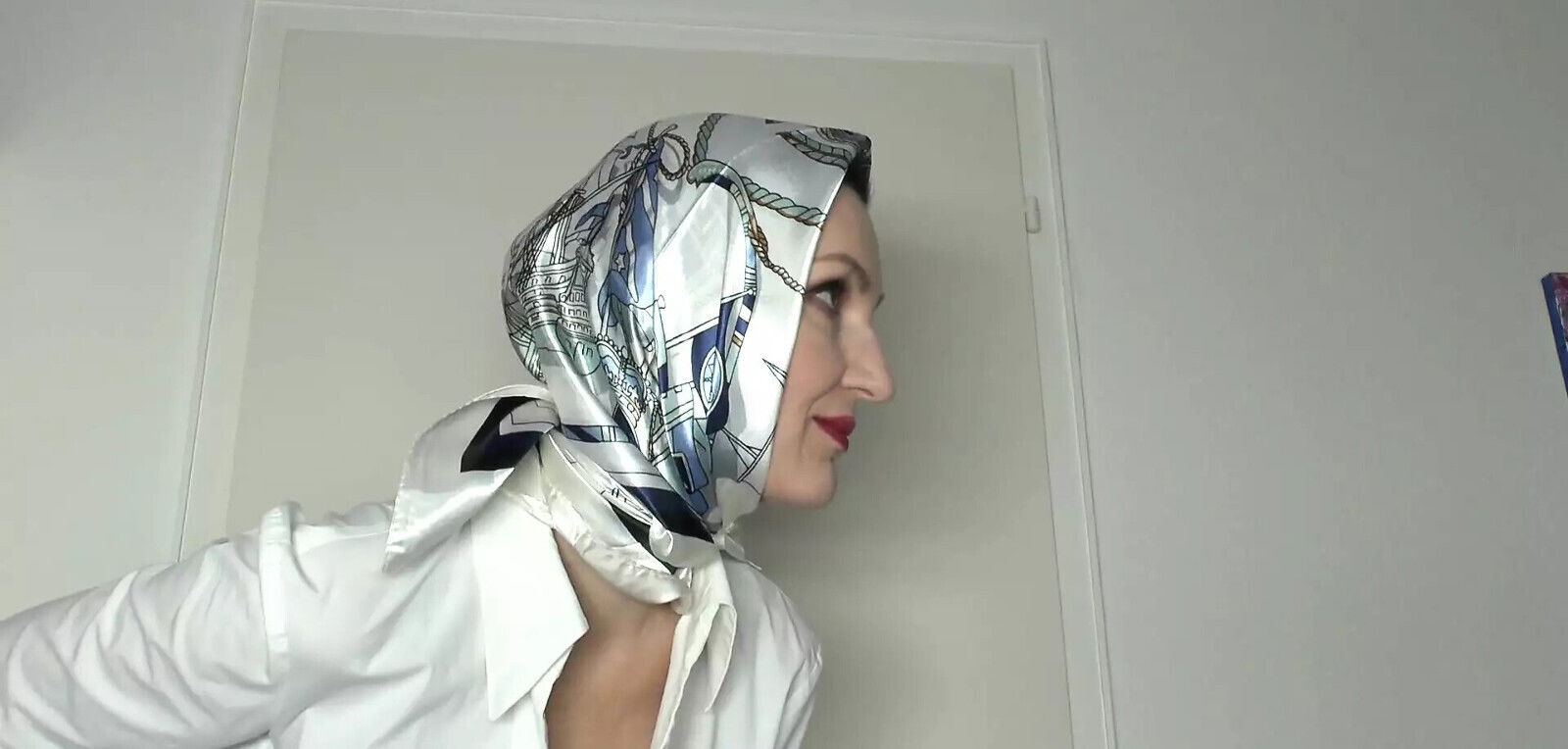Satin Scarf Satin Headscarf Fashion Show Clip