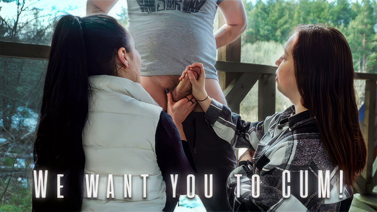 Sucked Together Vacation Public Threesome Blowjob