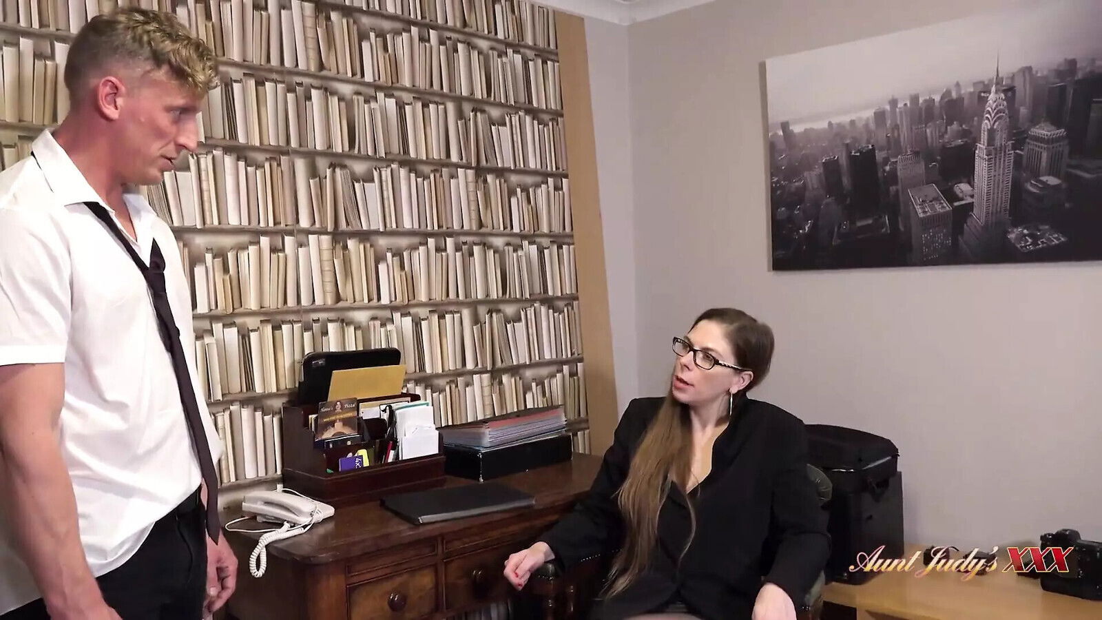 AuntJudysXXX Tall MILF Boss Lady Alice Fucks Employee