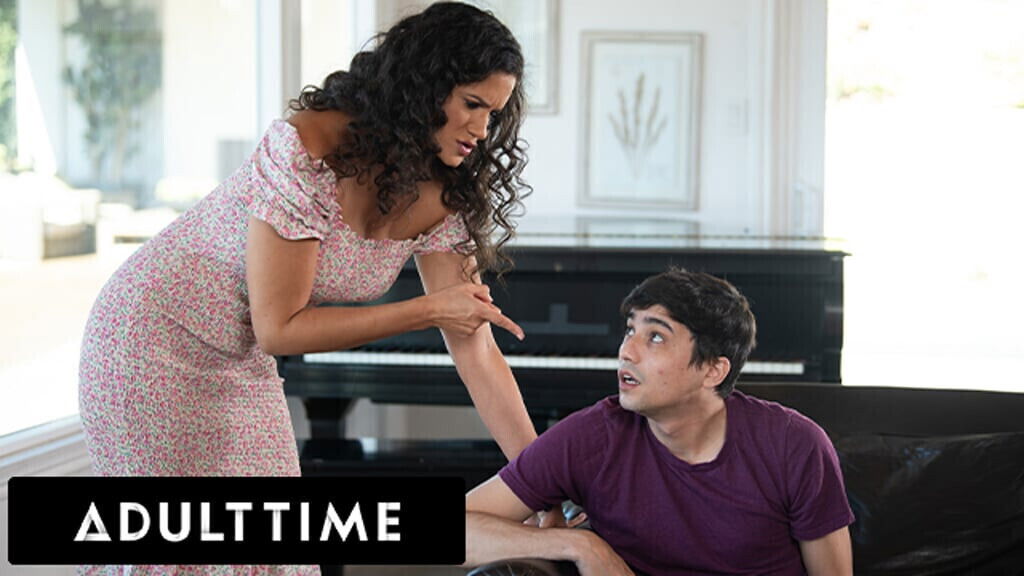 ADULT TIME Stepmommy Penny Barber Teaches Stepson Ricky Spanish Lesson About Looking Nudes!