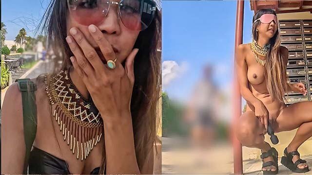 Hiding Cloths Blindfolded Public Masturbation