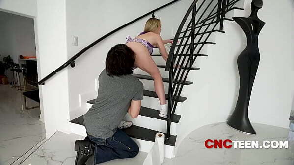 This Blonde Teen Takes Free Load