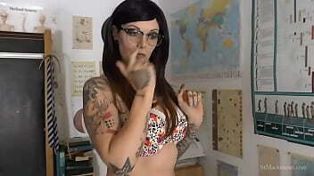 Student and teacher strip and exchange eyewear