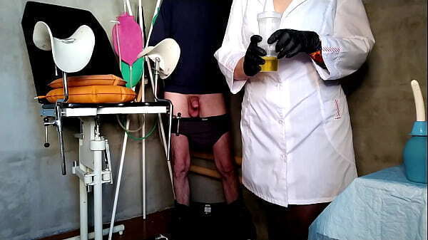 Curvy nurse treats patient with hands