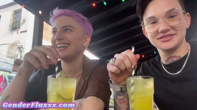 Tattooed queer licks hairy cunt homemade oral