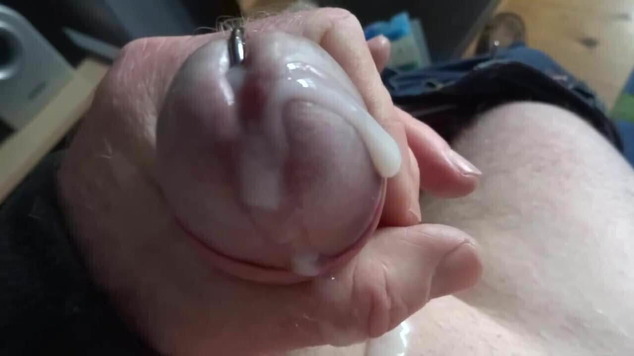 Cock ring wank in slow motion