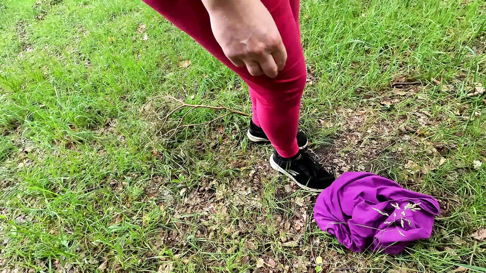 Naked slapping near river