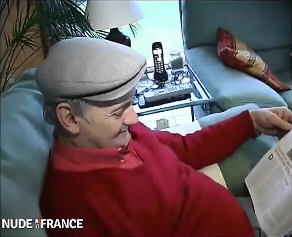 Voyeur doing young redhead maid stockings with friend