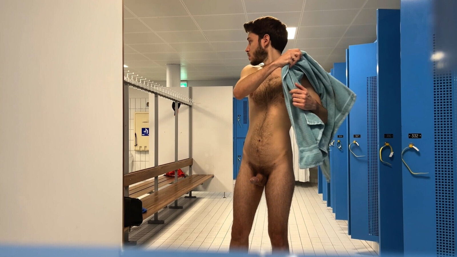 Getting caught jerking men's locker room made cum! Maybe gay?!