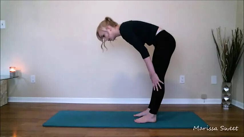 Yoga Instructor Shows Form