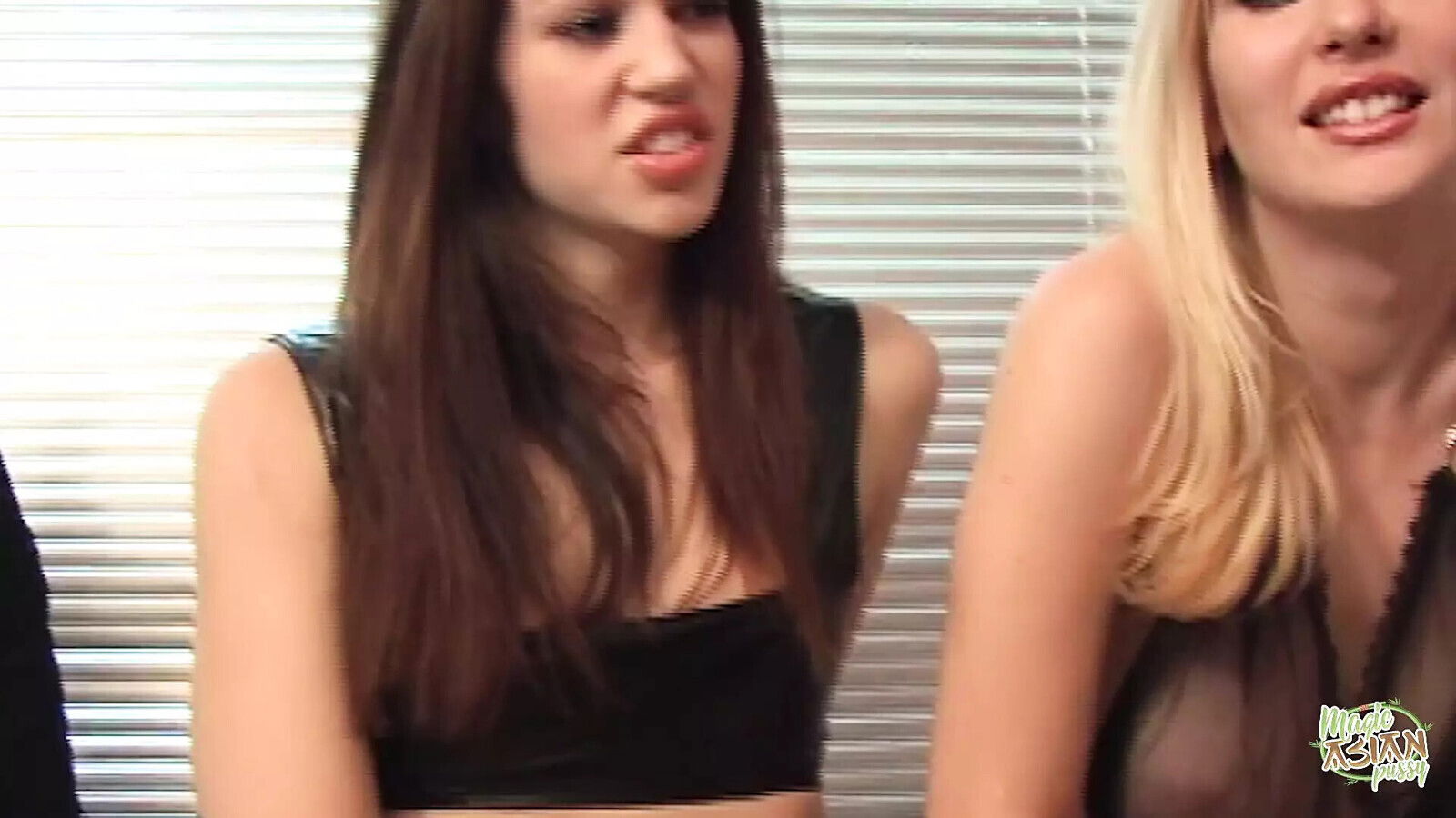 Lesbian Orgy with Bunch Horny Asian Vixens Taking White Chicks