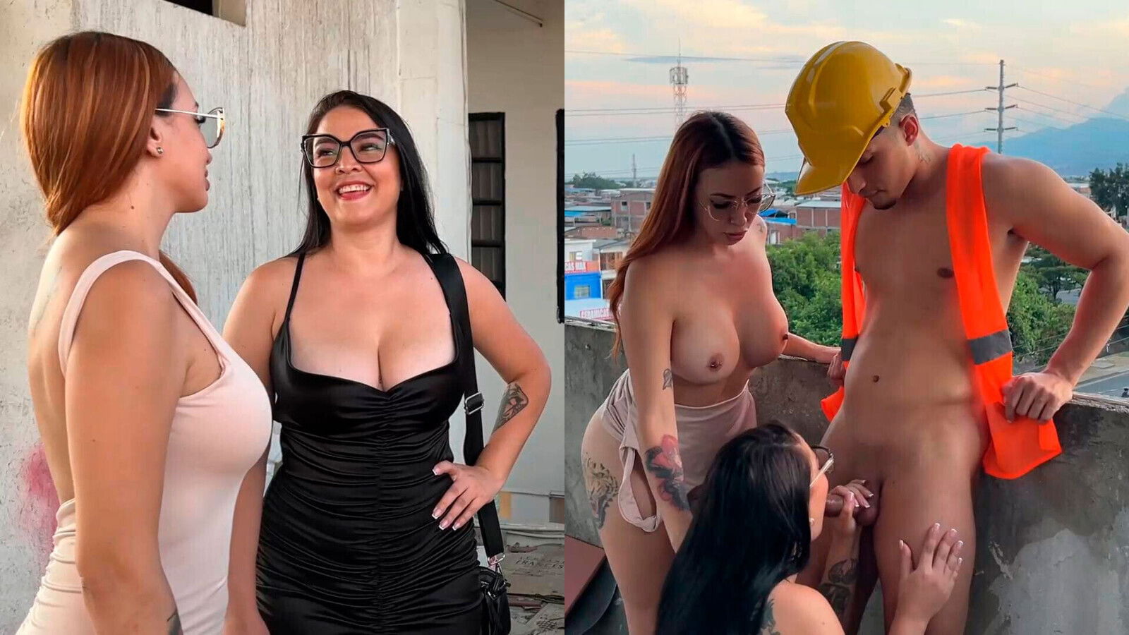 lesbians fuck their employee debt overlooking city Cali