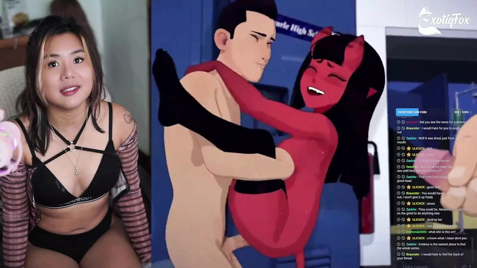 MERU SUCCUBUS LIVE REACTION WITH FANS LIVESTREAM HIGHLIGHTS ExotiqFox Solo Gooner Girl Masturbation