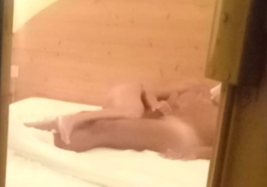 cuckold husband's dream, peeking while give roommate handjob